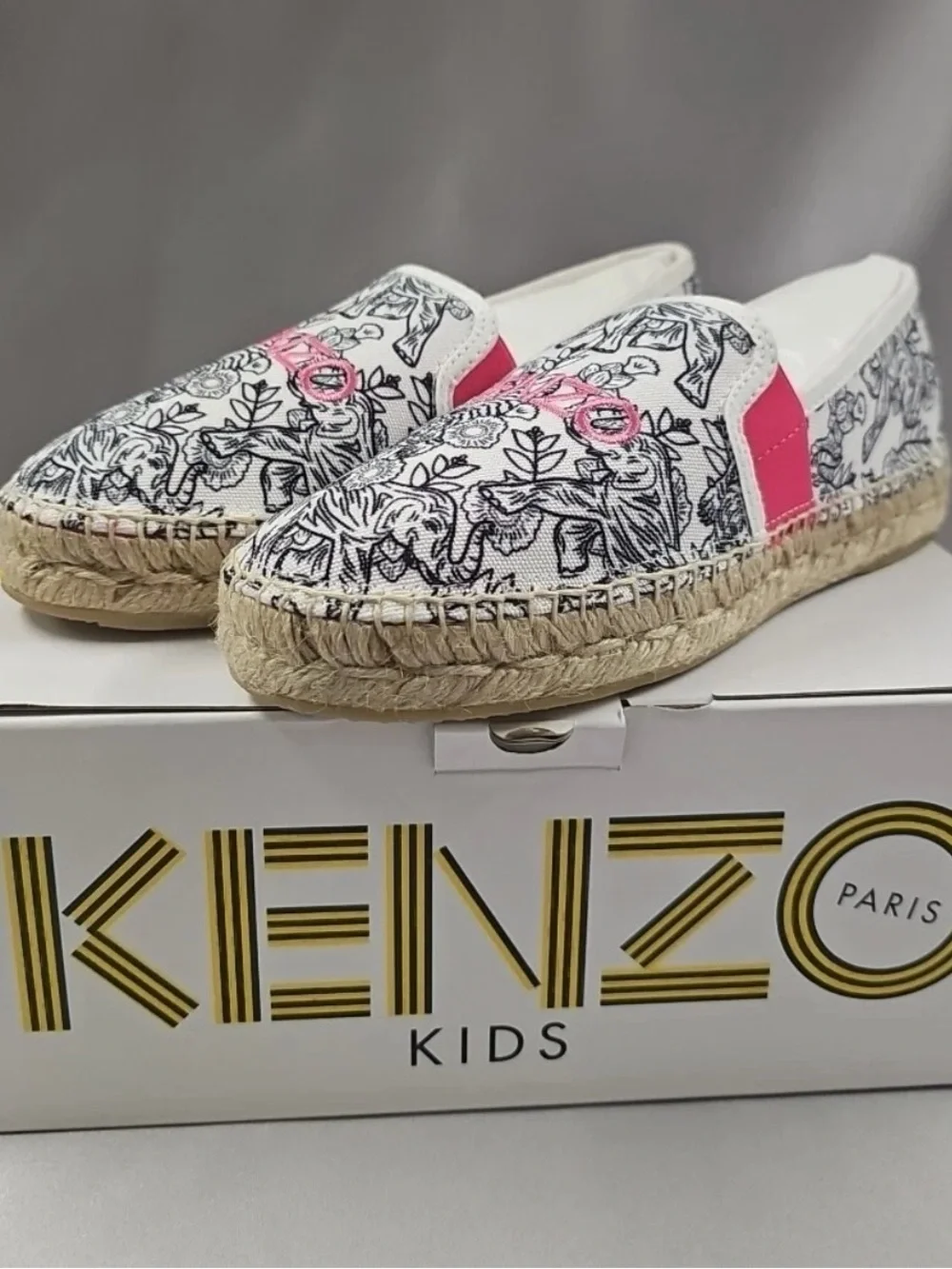 KENZO Kids Disco Jungle Canvas Espadrilles Size 27 NWT